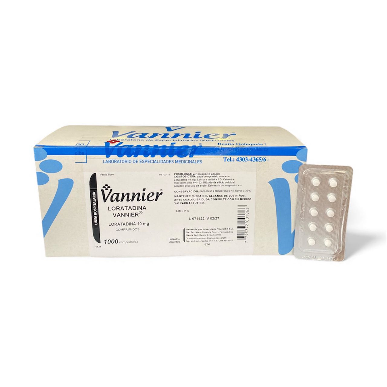 LORATADINA 10 MG, COMPRIMIDO - LORATADINA VANNIER - (H-10-1000)